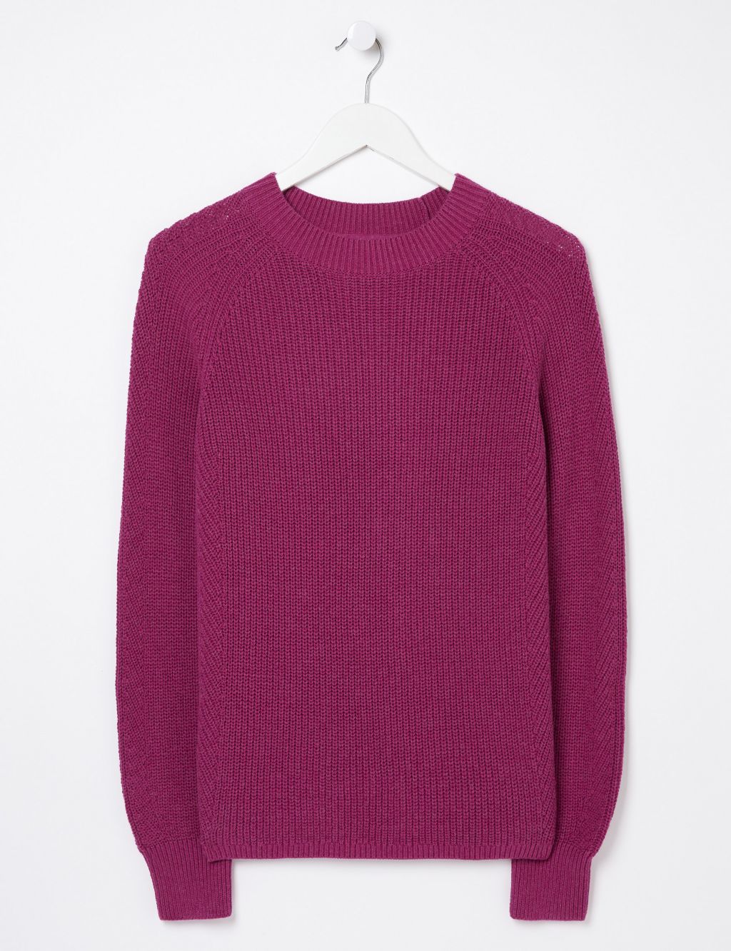 Pure Cotton Ribbed Crew Neck Jumper image 2