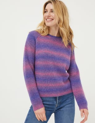 Ombre Striped Crew Neck Jumper | FatFace | M&S