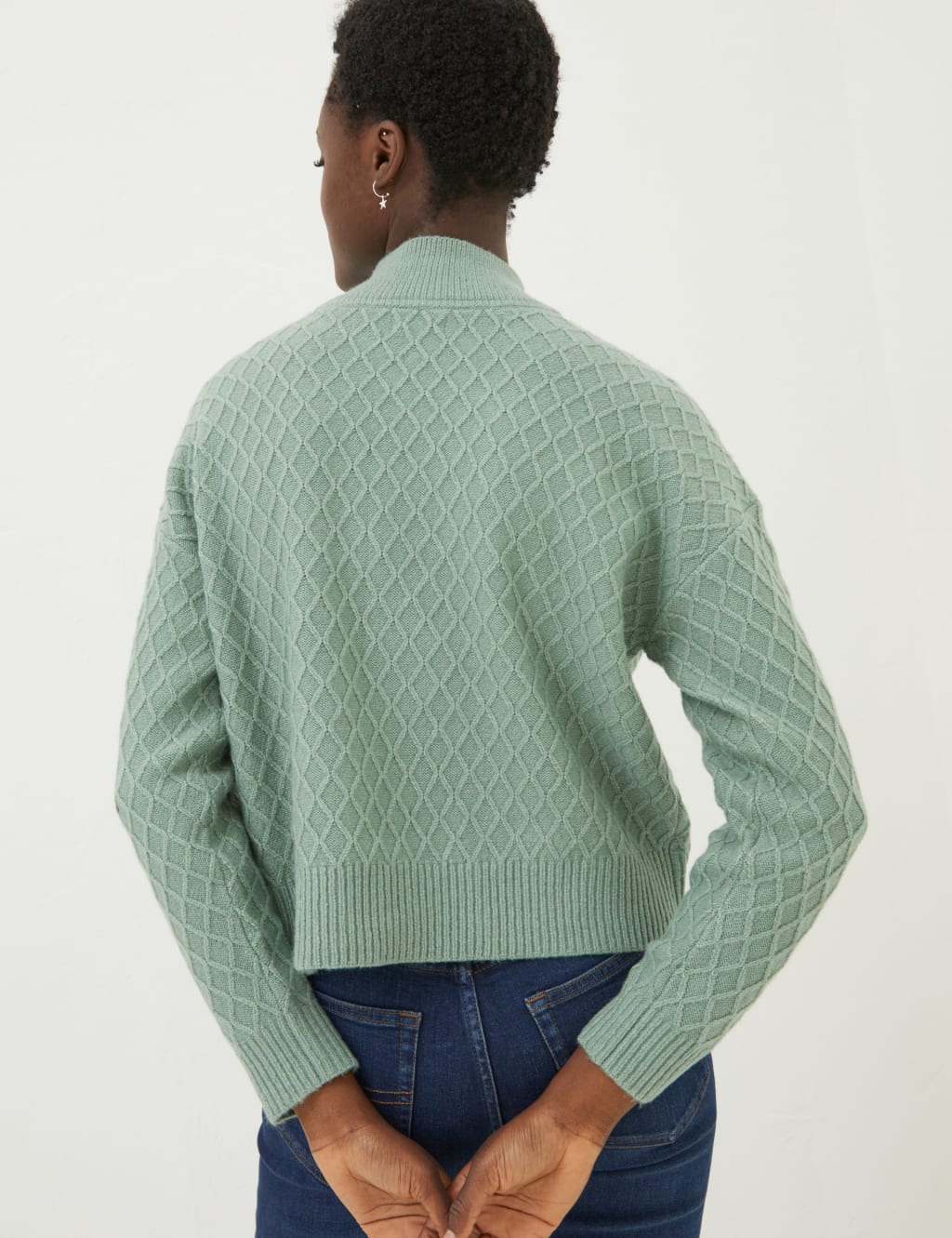 Textured Funnel Neck Jumper image 3