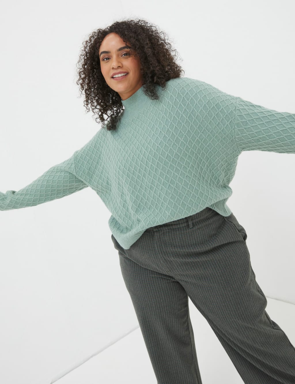Textured Funnel Neck Jumper image 6