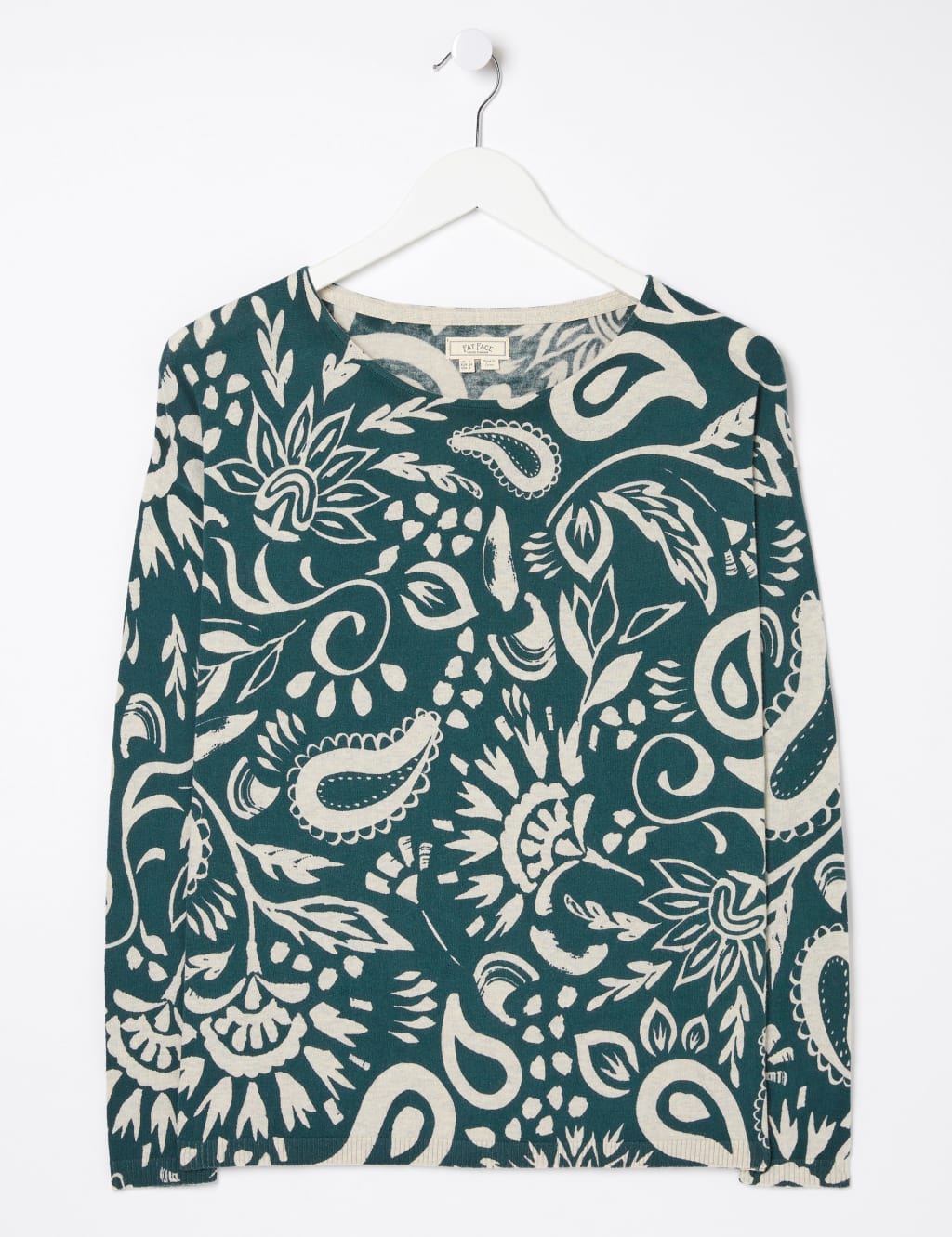 Pure Cotton Paisley Round Neck Jumper image 2