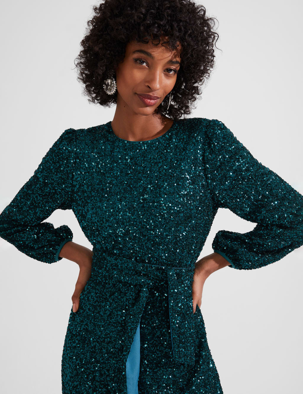 Sequin Belted Mini Shift Dress image 4