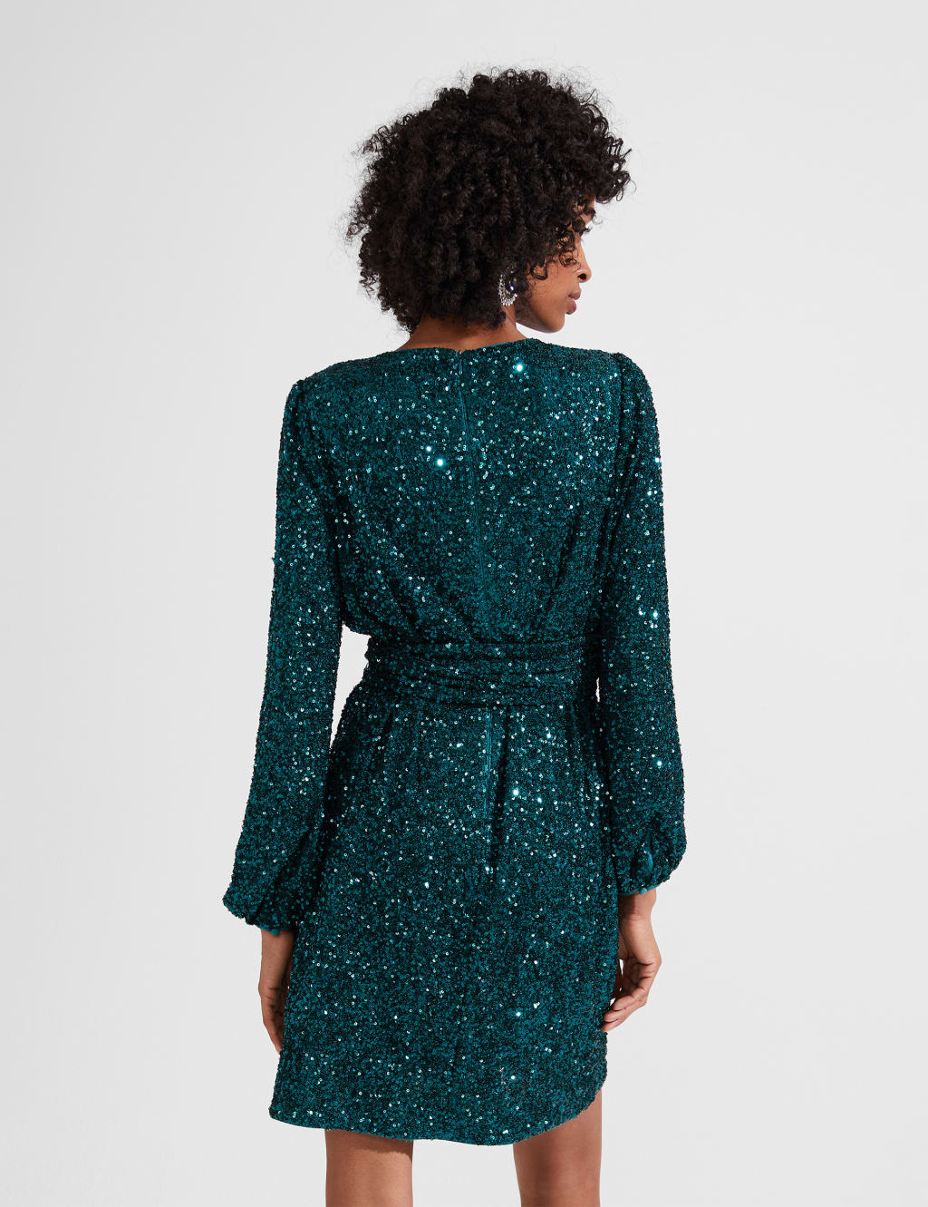 Sequin Belted Mini Shift Dress image 5