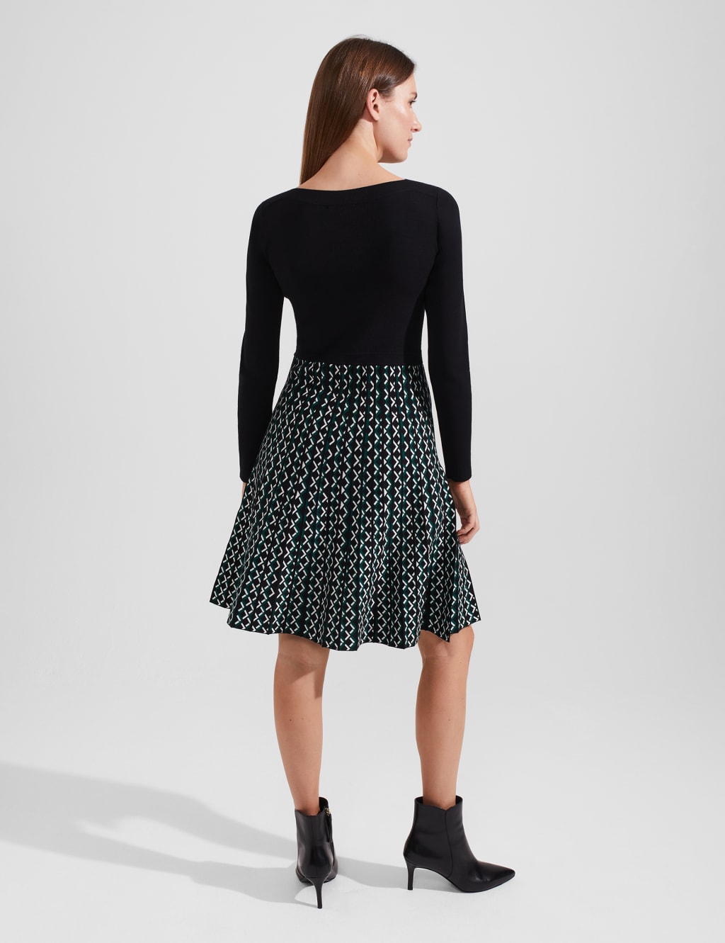 Knitted Knee Length Waisted Dress image 5