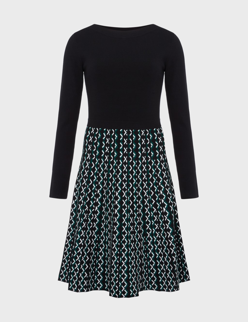 Knitted Knee Length Waisted Dress image 2