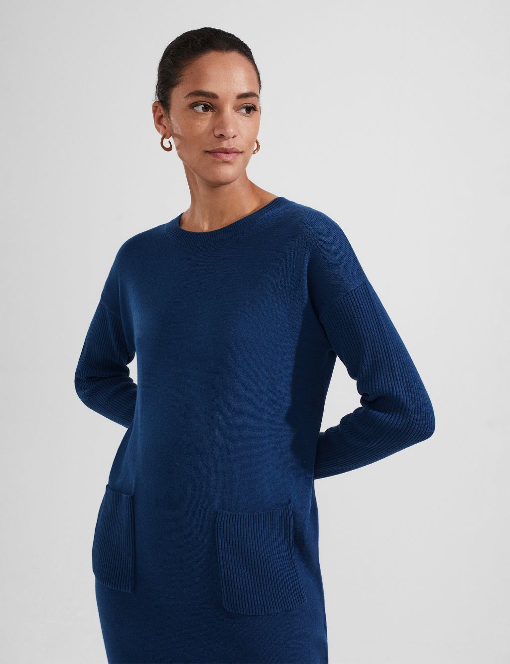 Merino Wool Blend Mini Shift Dress image 4