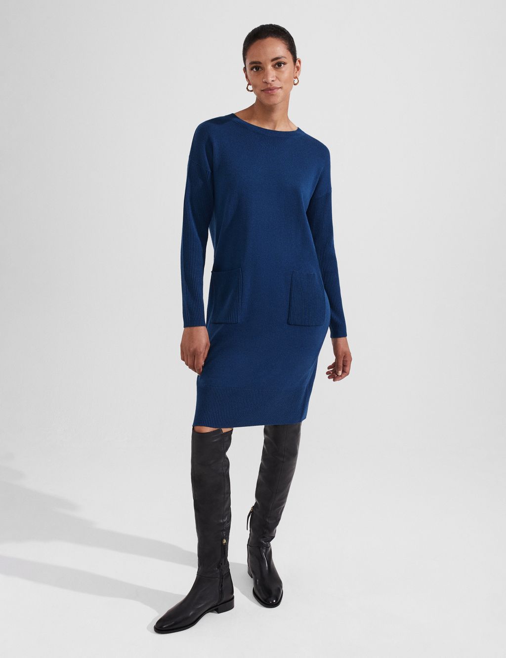 Merino Wool Blend Mini Shift Dress image 6