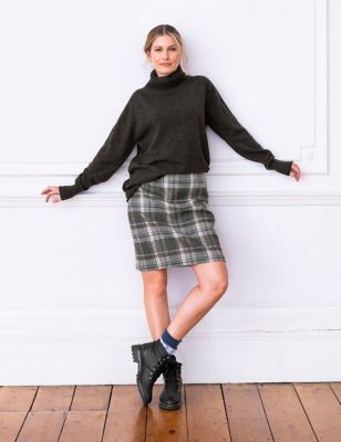 Celtic & Co. Womens Pure Wool Roll Neck Jumper - S - Grey, Grey,Turquoise,Oatmeal,Green,Orange,Burgu