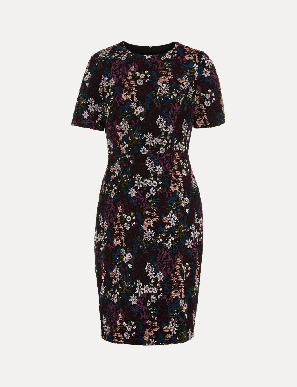 Floral Embroidered Knee Length Waisted Dress image 2