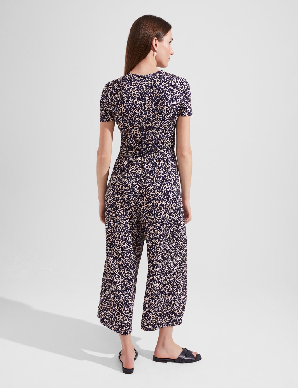 Floral Cropped Waisted Wrap Jumpsuit image 4