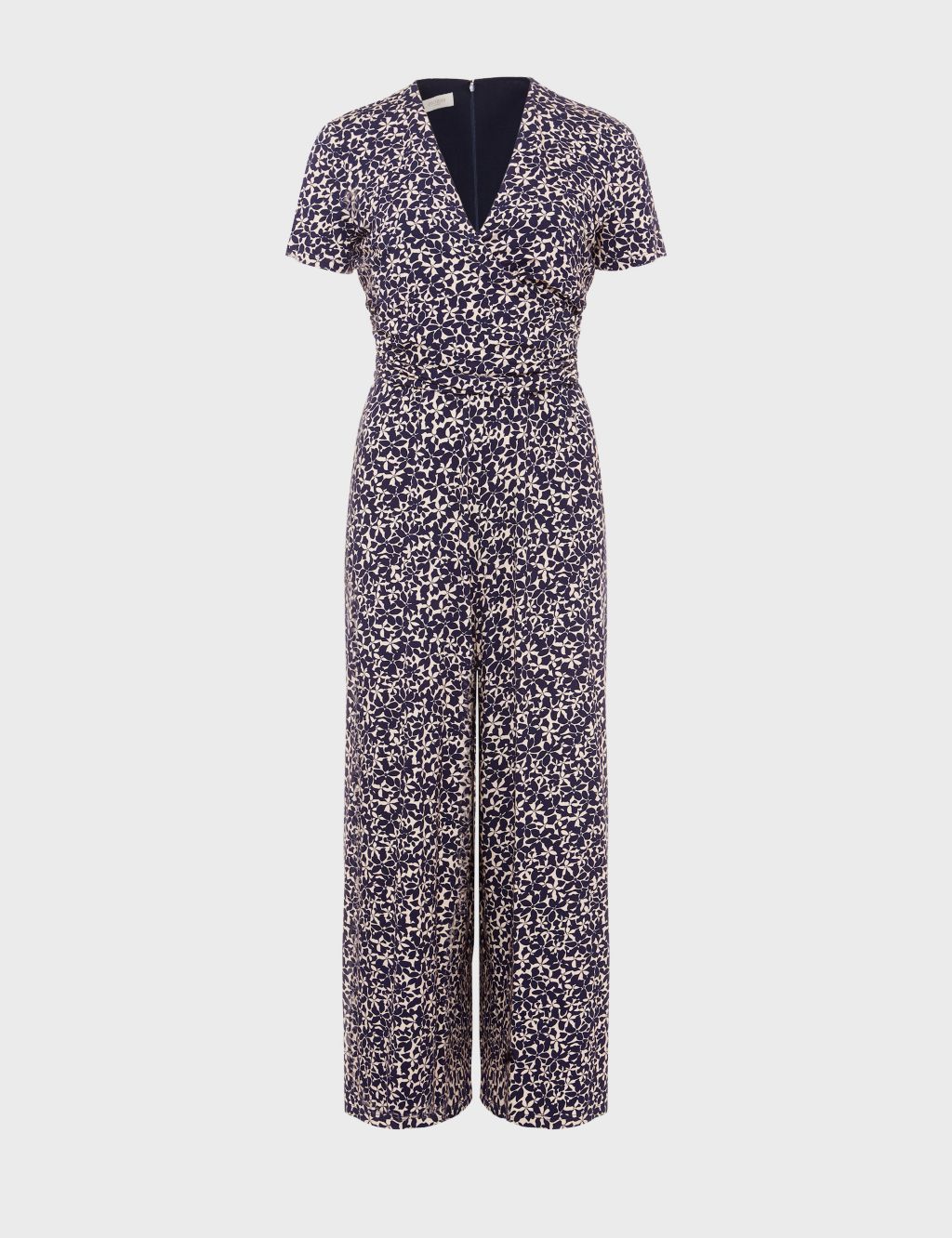 Floral Cropped Waisted Wrap Jumpsuit image 2