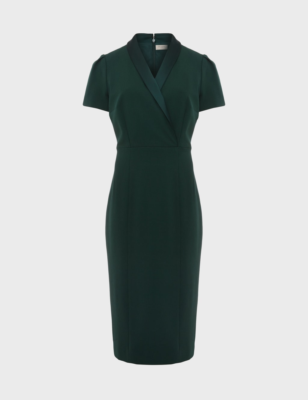 V-Neck Collared Midi Wrap Dress image 2
