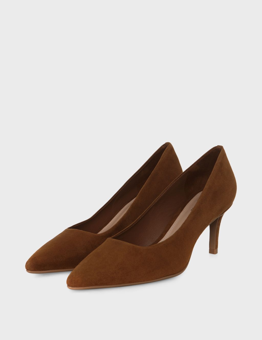 Suede Kitten Heel Pointed Court Shoes image 2