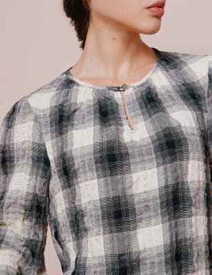 Chemise Femme Maine New England à Carreaux - Taille 10 - Vert/Rose/Noir/Gris - Occasion Très Bon État