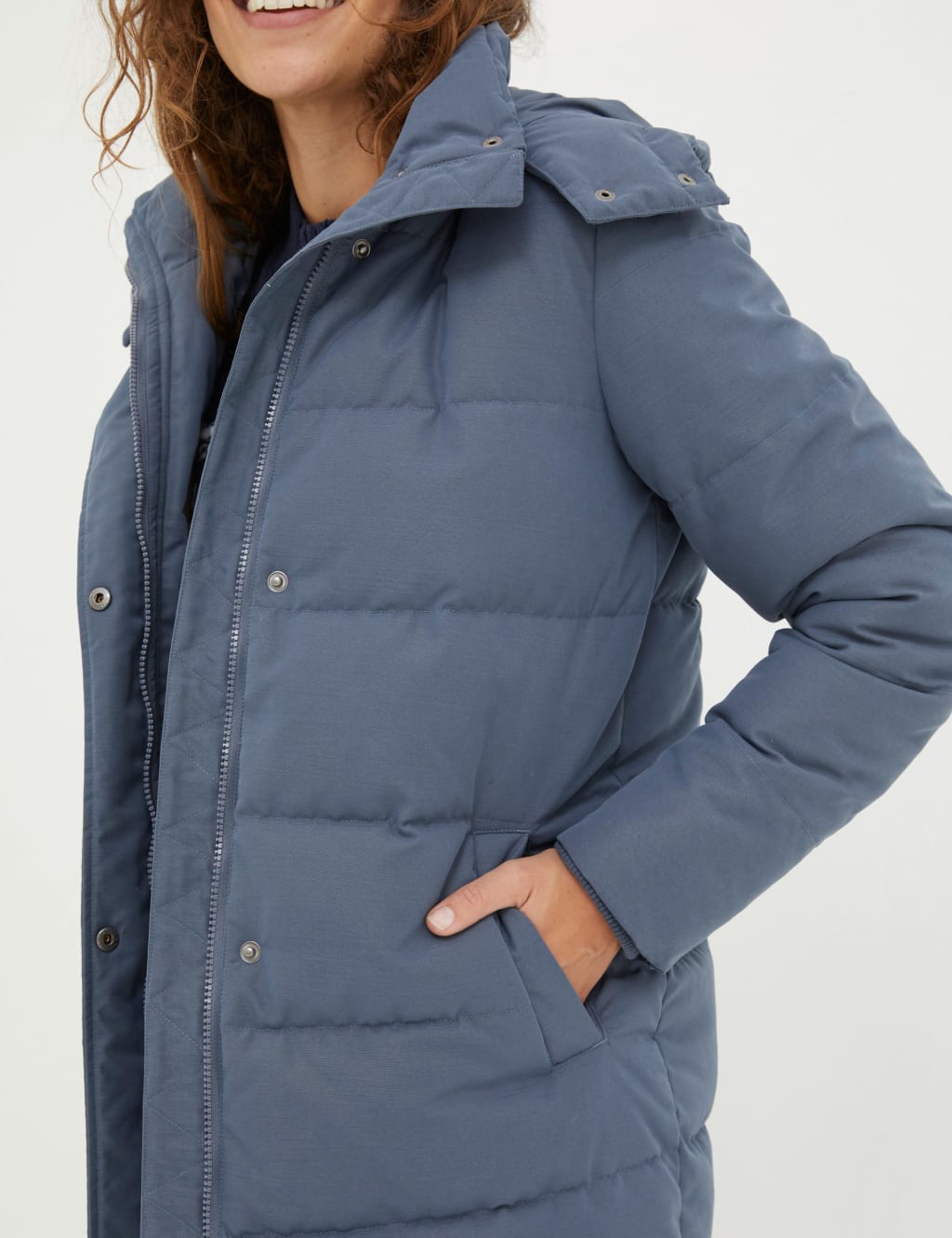 Padded Hooded Longline Puffer Coat image 4