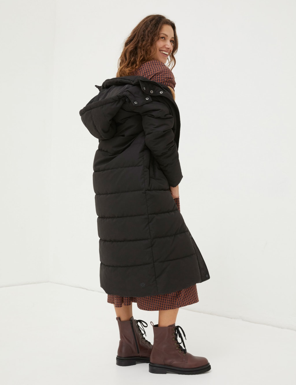 Padded Hooded Longline Puffer Coat image 2