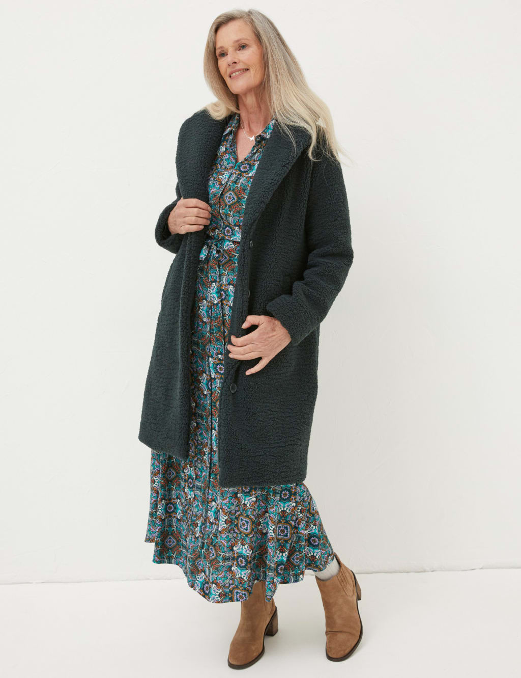 CurveWow Teddy Coat Green – Curvewow