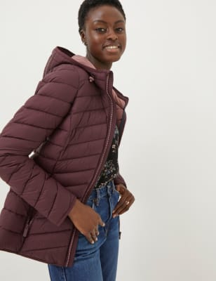 Burgundy puffer outlet jacket