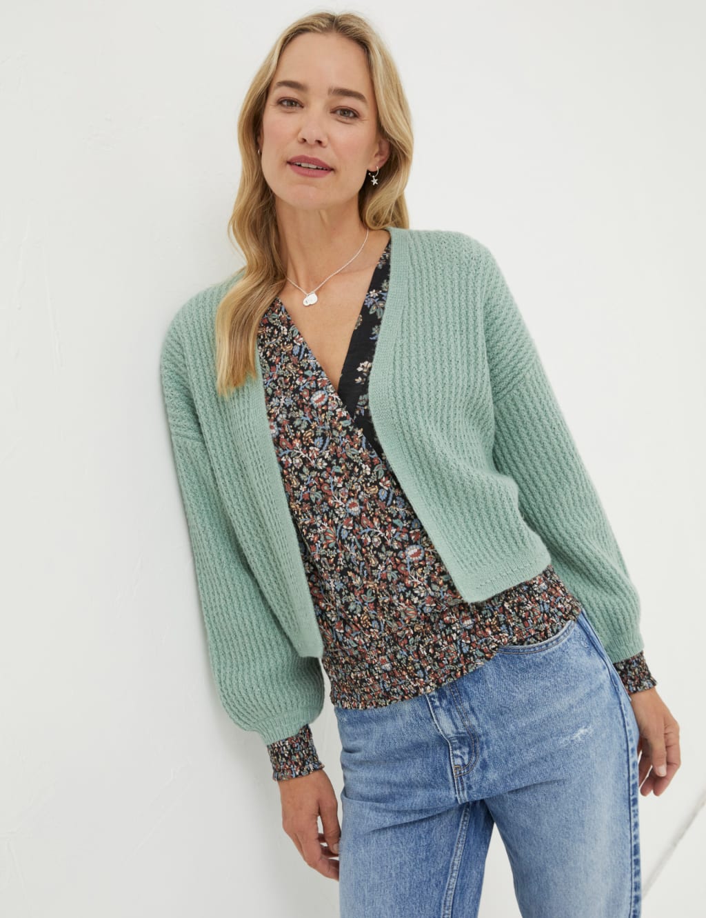 Cotton Rich Ribbed Edge to Edge Cardigan image 1