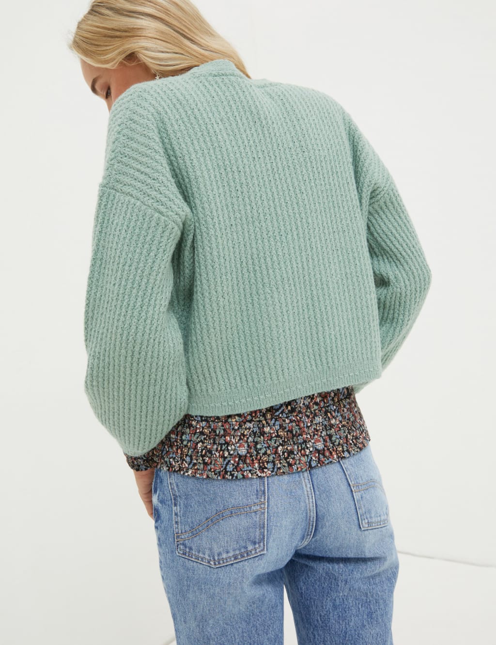 Cotton Rich Ribbed Edge to Edge Cardigan image 2