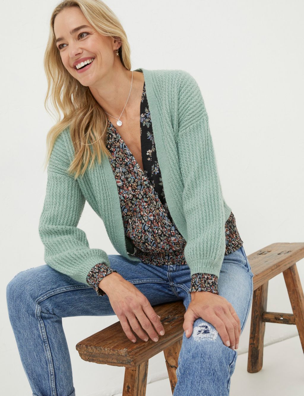 Cotton Rich Ribbed Edge to Edge Cardigan image 4