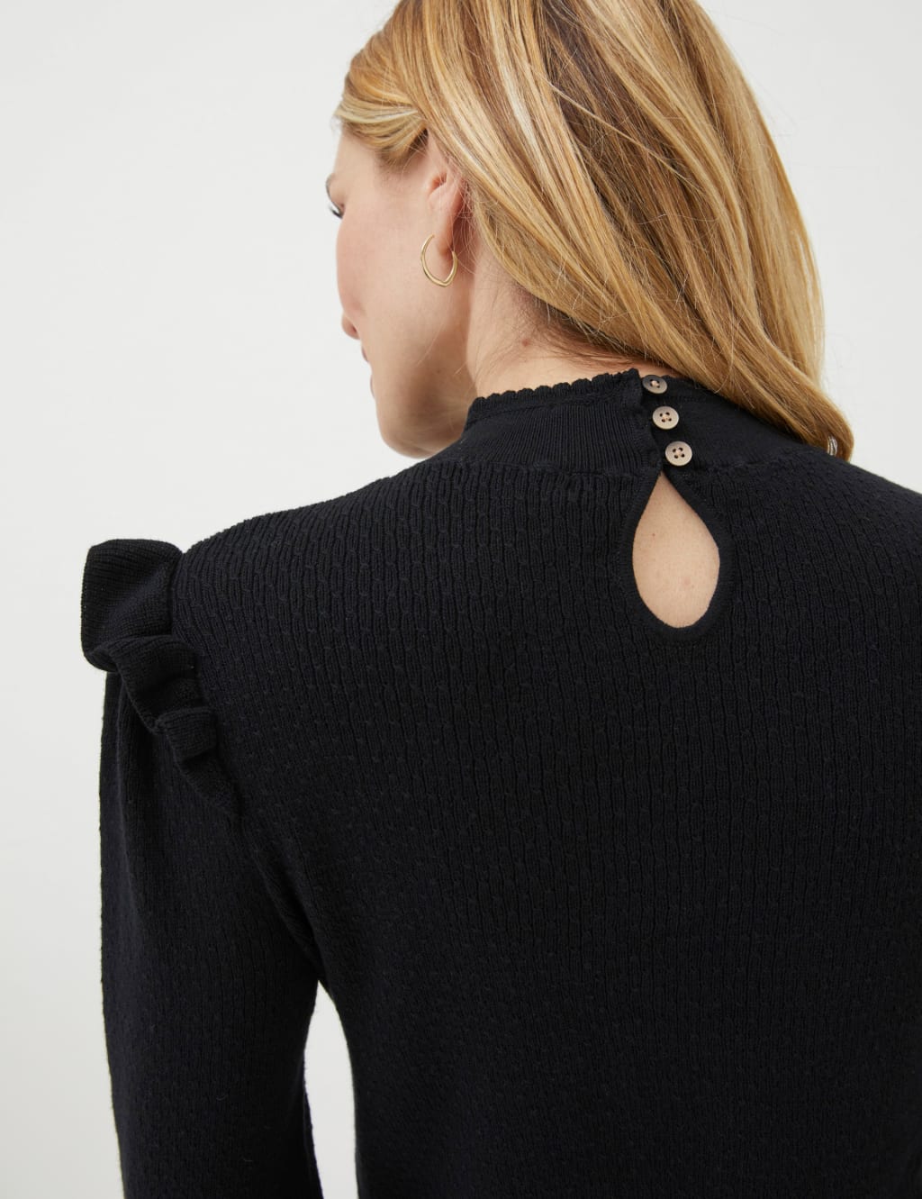 Pure Cotton Textured Funnel Neck Jumper image 5