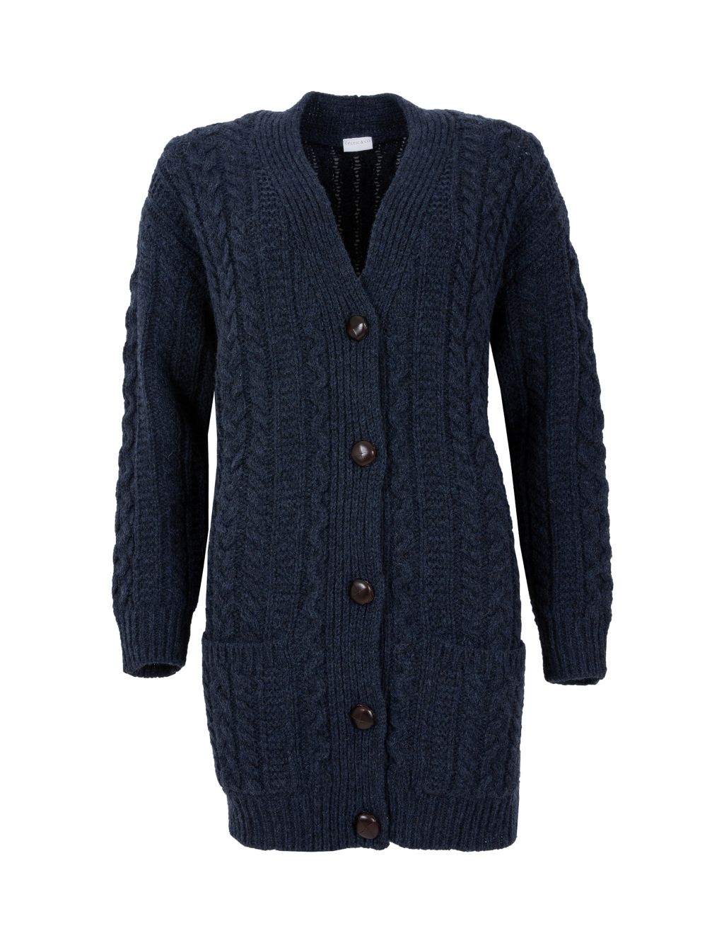 Pure Wool Cable Knit V-Neck Cardigan image 2