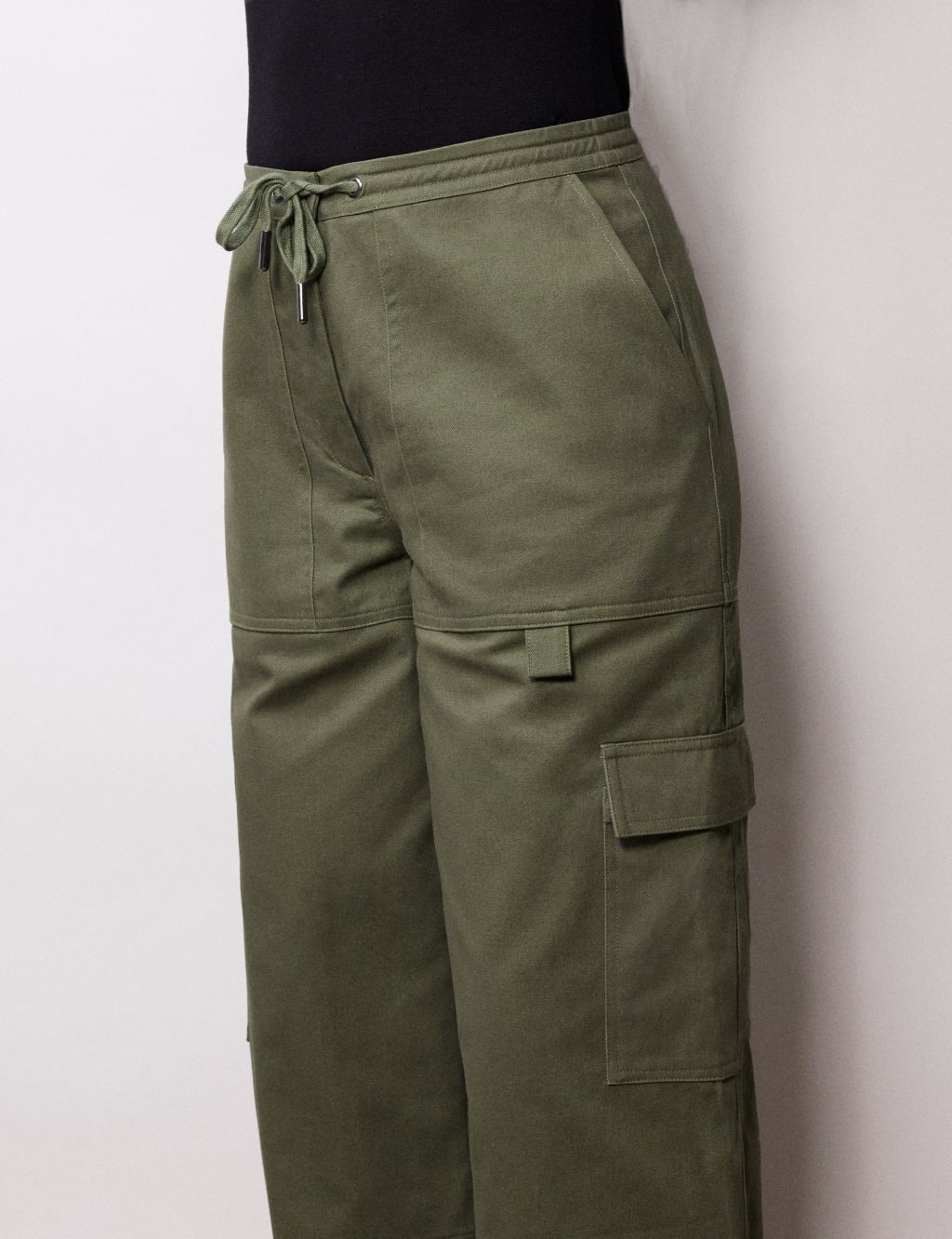 Twill Cargo Wide Leg Trousers image 4