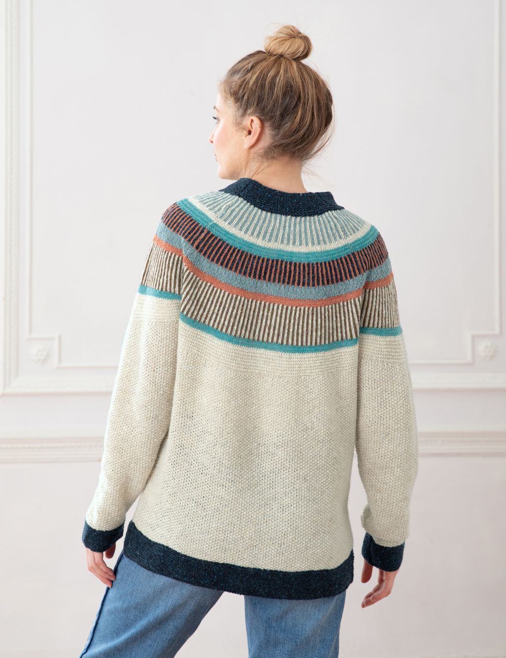 Pure Wool Striped Crew Neck Jumper image 4