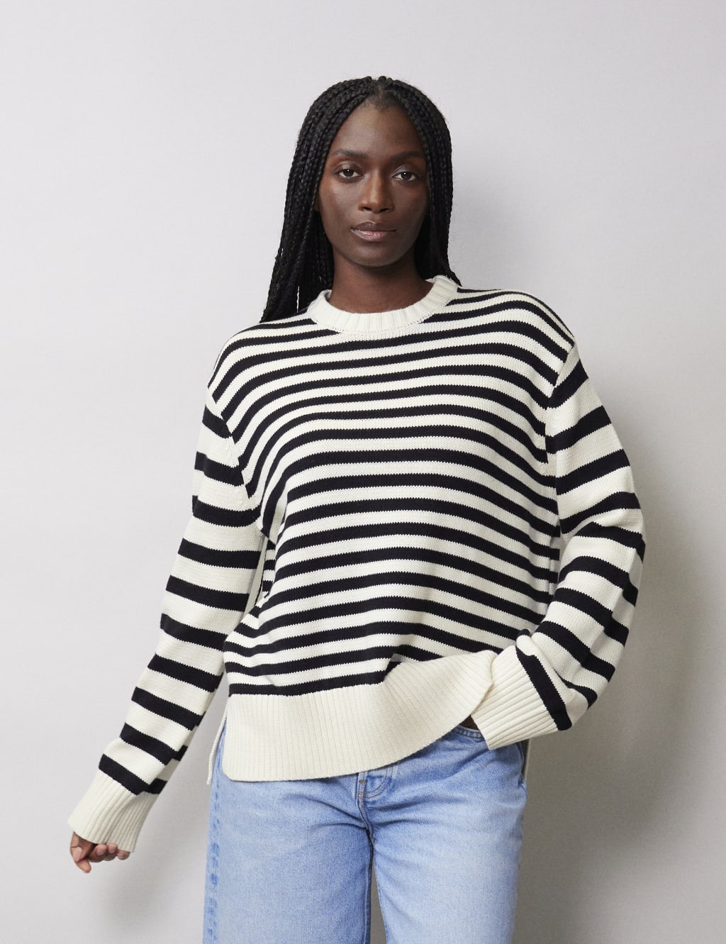 Womens black and sale white jumper