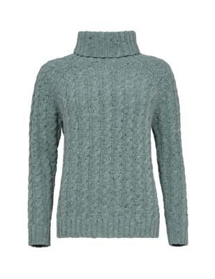 Pure Wool Cable Roll Neck Jumper | Celtic Co. | M&S