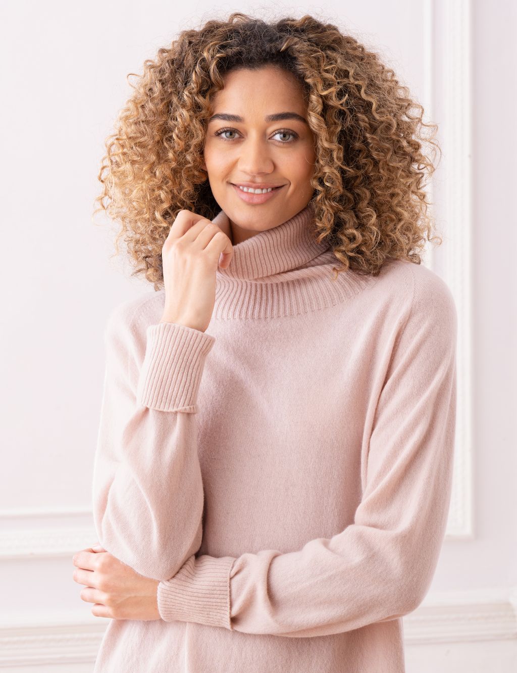 Pure Wool Roll Neck Relaxed Longline Jumper image 1