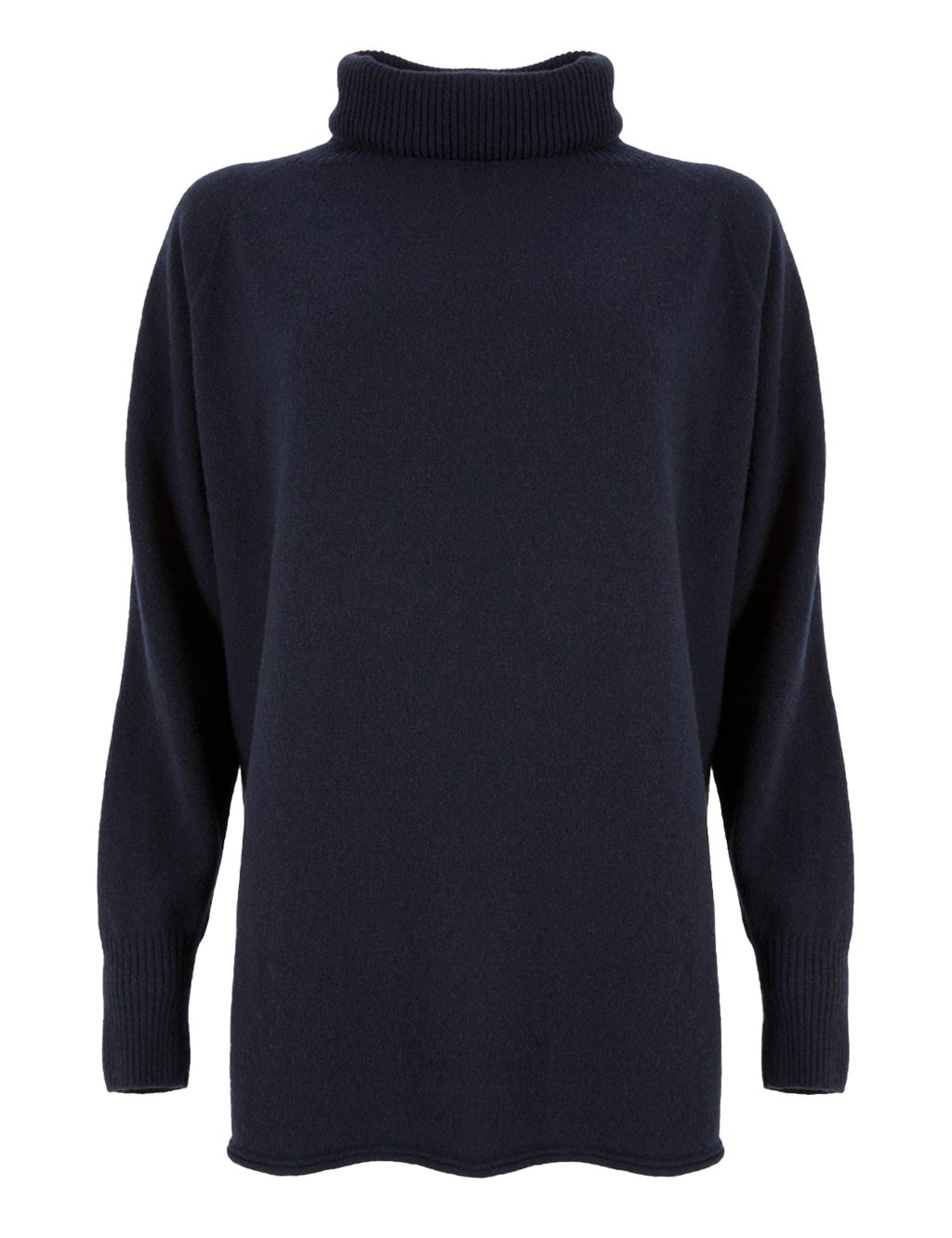 Pure Wool Roll Neck Relaxed Longline Jumper image 2