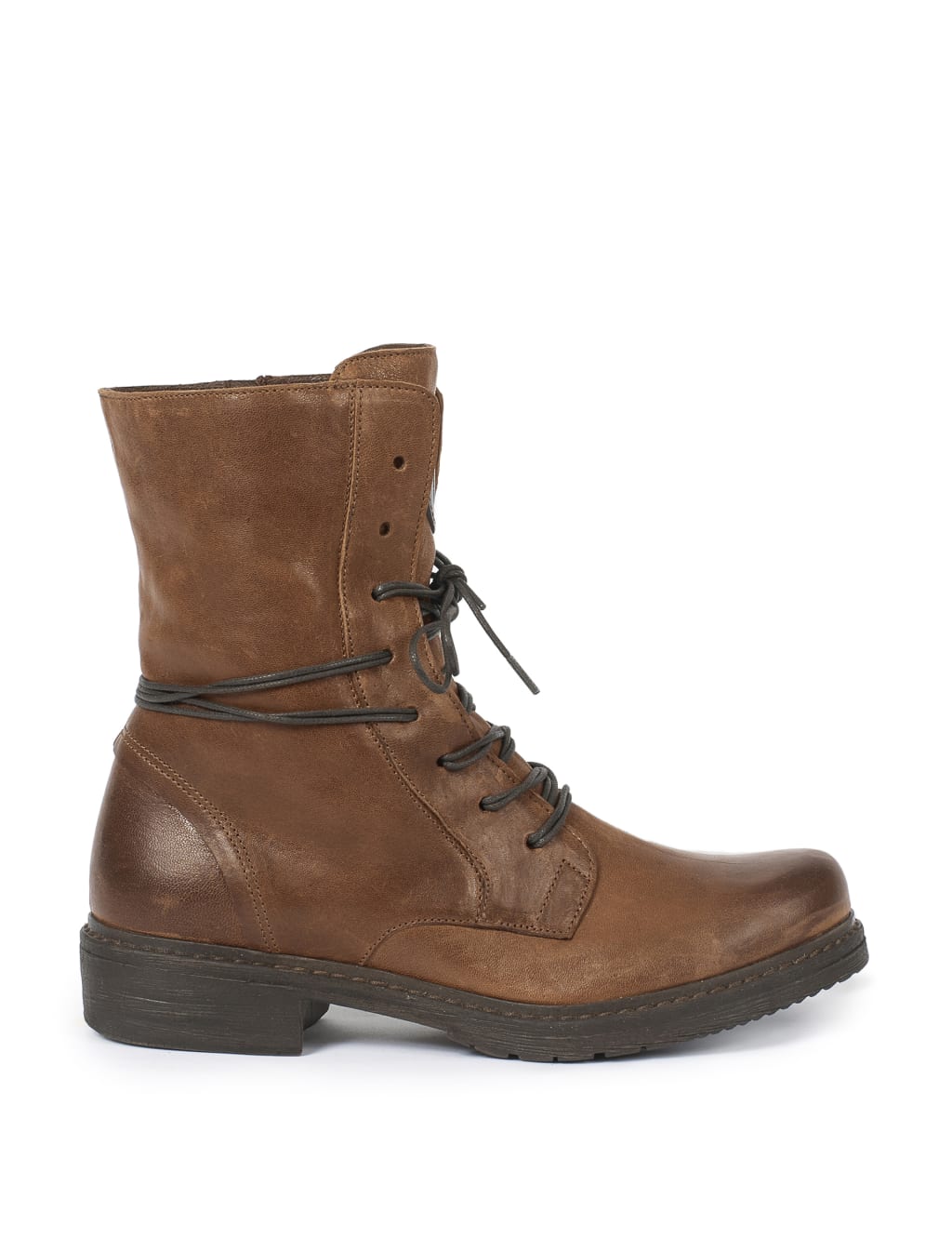 Leather Lace Up Block Heel Ankle Boots image 3