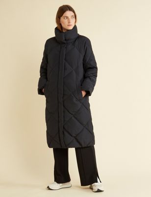 Albaray Womens Quilted Longline Puffer Jacket - 10 - Black, Black
