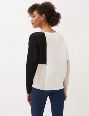 M&S Phase Eight Womens Colour Block Ribbed Scoop Neck Jumper
