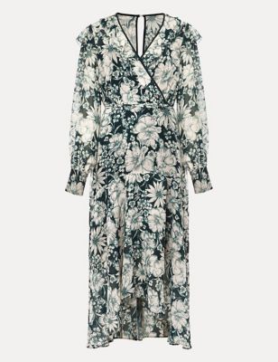 Floral V-Neck Pleated Midi Waisted Dress | Phase Eight | M&S