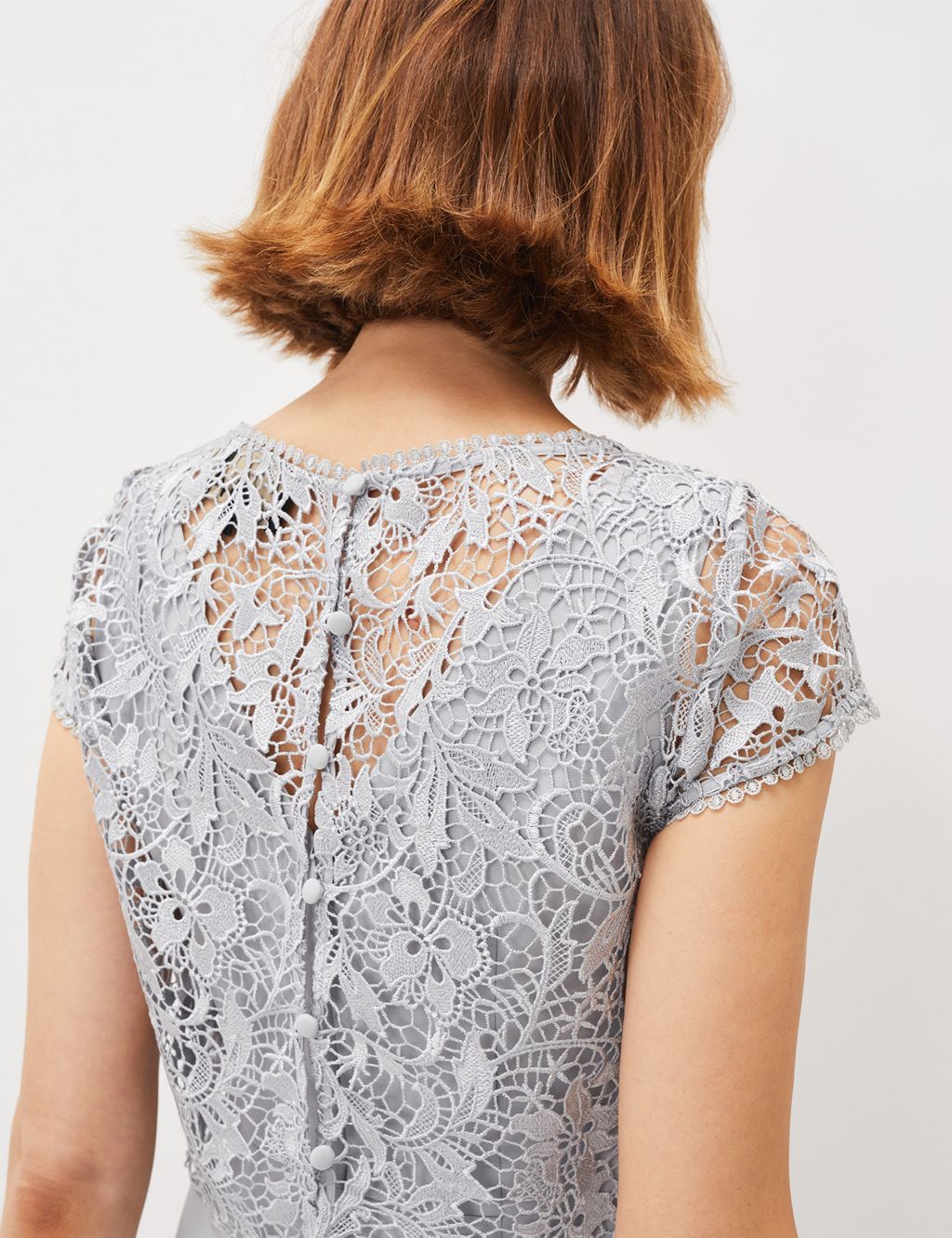 Floral Lace Short Sleeve Midi Bodycon Dress image 5