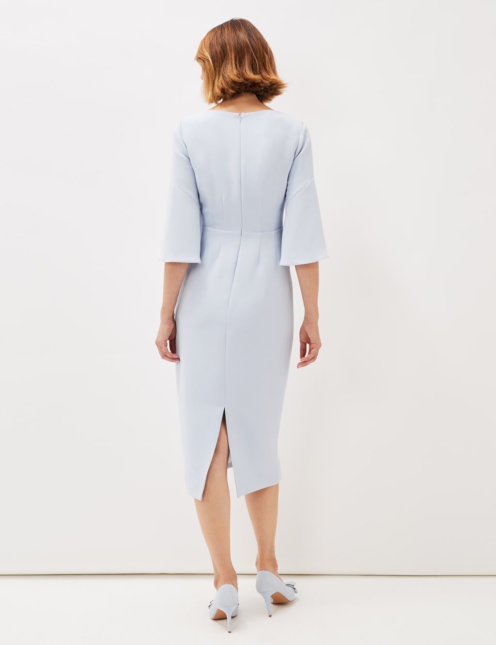 V-Neck Midi Bodycon Dress image 4