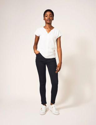 White Stuff Womens Skinny Fit Jeans - 16REG - Black, Black