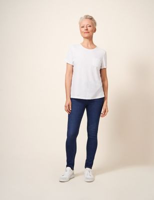 White Stuff Womens Skinny Jeans - 8REG - Med Blue Denim, Med Blue Denim
