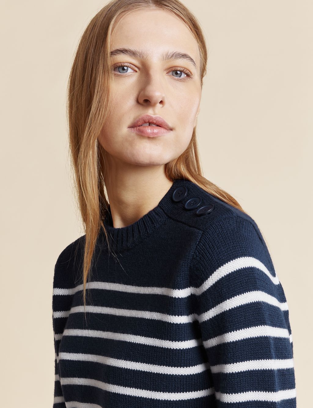 Striped Crew Neck Jumper with Wool image 3