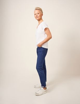 White Stuff Womens Straight Leg Jeans - 8REG - Med Blue Denim, Med Blue Denim