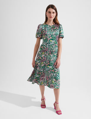 Floral Midi Skater Dress HOBBS M S