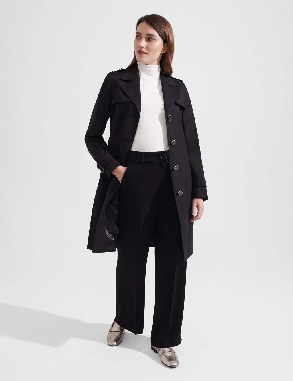 Cotton Rich Belted Trench Coat image 1