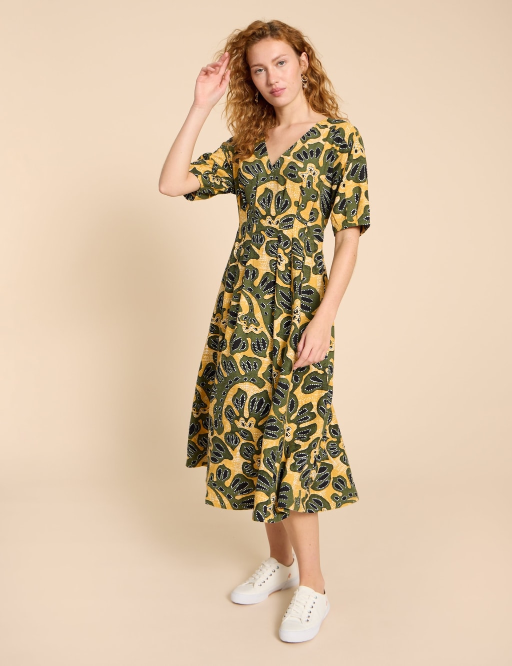 Yellow dress m&s hotsell
