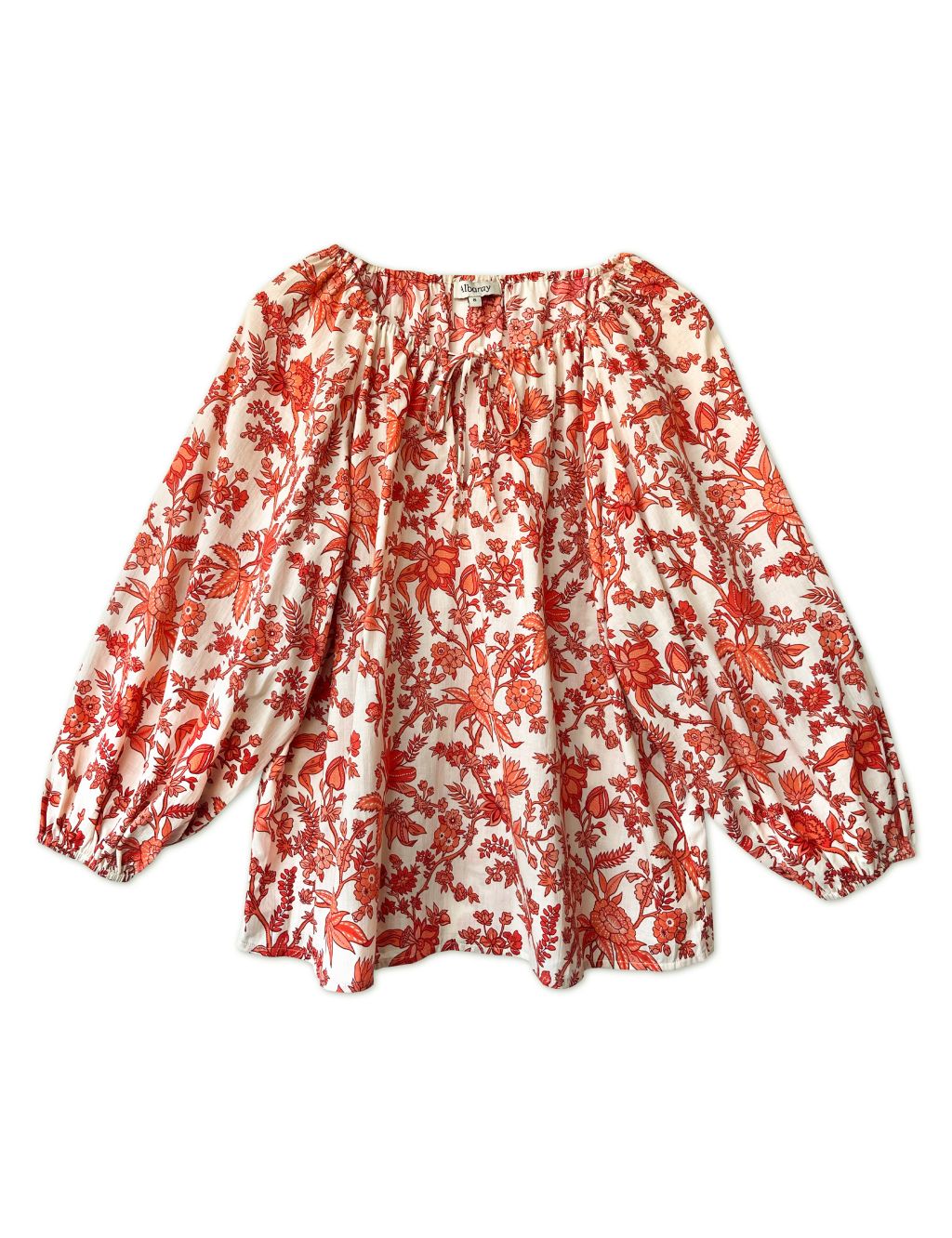 Organic Cotton Floral Puff Sleeve Blouse image 2