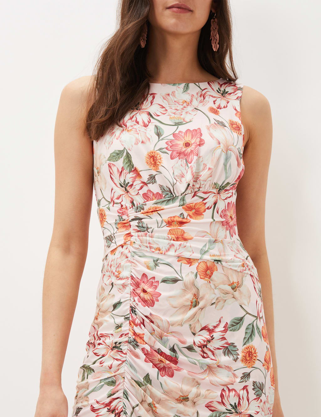 Floral Round Neck Sleeveless Bodycon Dress image 3