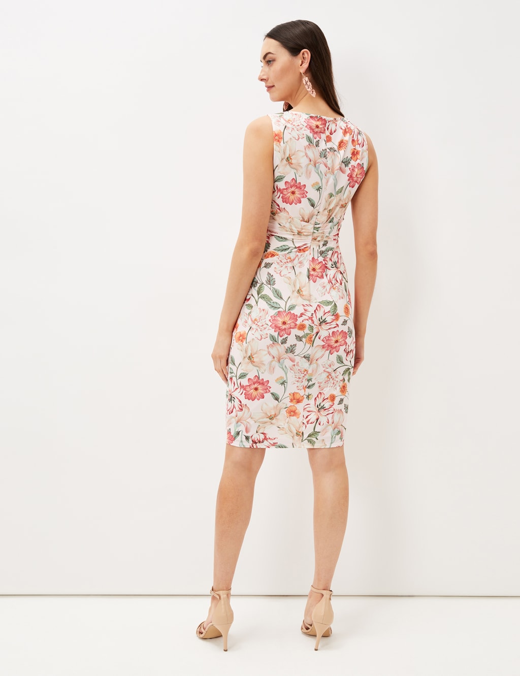 Floral Round Neck Sleeveless Bodycon Dress image 4