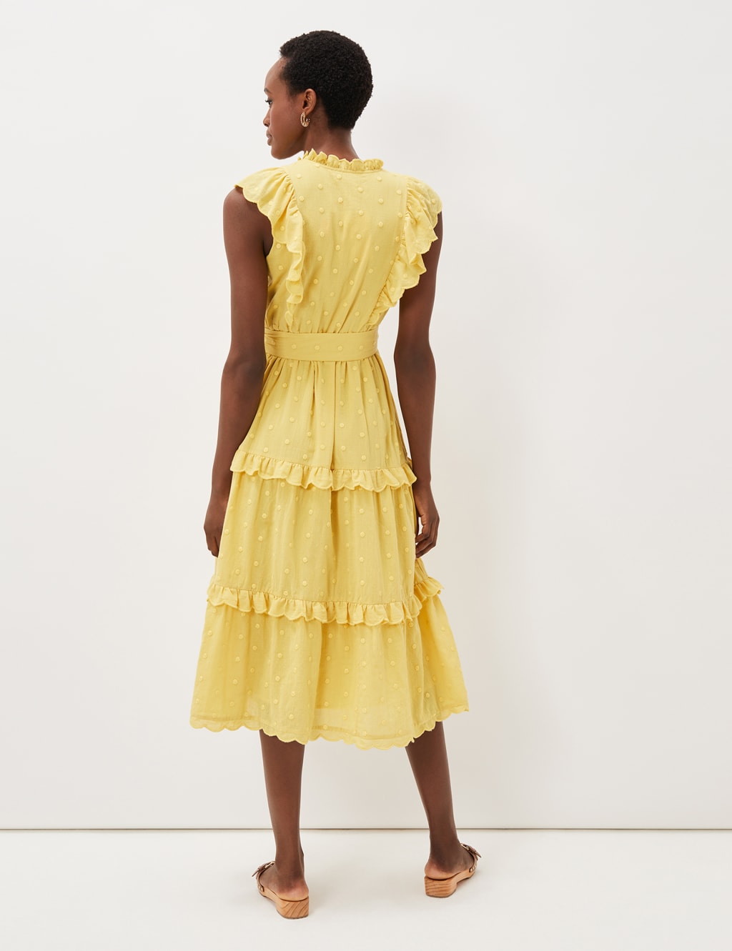 Pure Cotton Embroidered Polka Dot Dress image 3